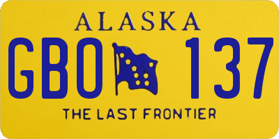 AK license plate GBO137