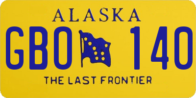 AK license plate GBO140