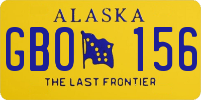 AK license plate GBO156