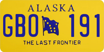 AK license plate GBO191