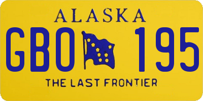AK license plate GBO195