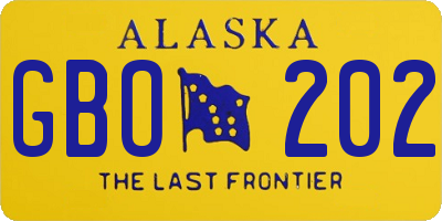 AK license plate GBO202