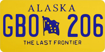 AK license plate GBO206