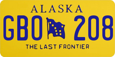 AK license plate GBO208