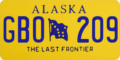 AK license plate GBO209