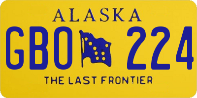 AK license plate GBO224