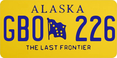 AK license plate GBO226