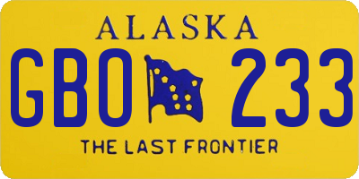 AK license plate GBO233