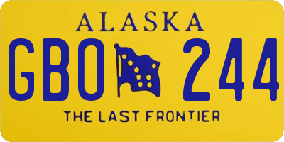 AK license plate GBO244