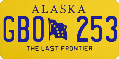 AK license plate GBO253