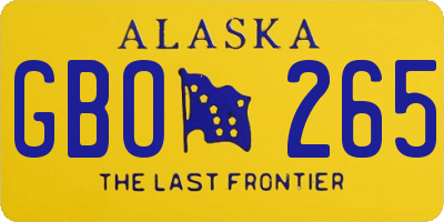 AK license plate GBO265
