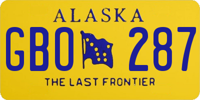 AK license plate GBO287