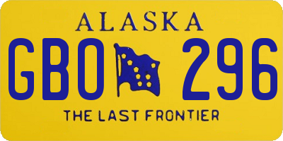 AK license plate GBO296
