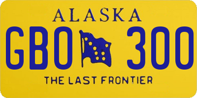 AK license plate GBO300