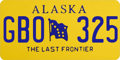 AK license plate GBO325