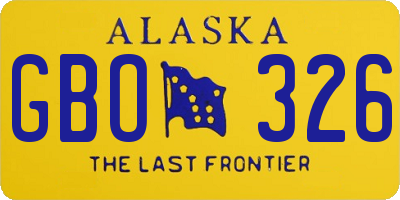 AK license plate GBO326