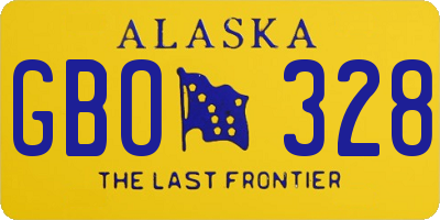 AK license plate GBO328