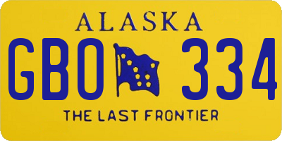 AK license plate GBO334