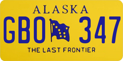 AK license plate GBO347