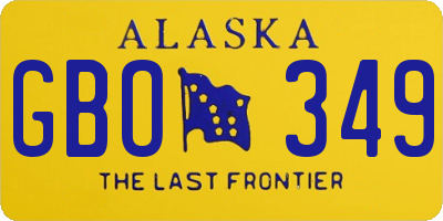 AK license plate GBO349