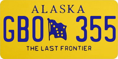 AK license plate GBO355
