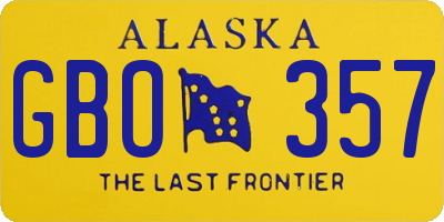 AK license plate GBO357