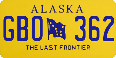 AK license plate GBO362