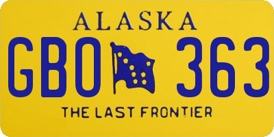 AK license plate GBO363