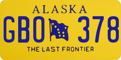 AK license plate GBO378