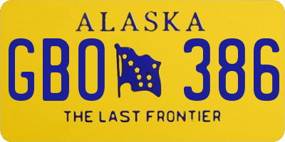 AK license plate GBO386