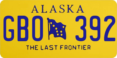 AK license plate GBO392