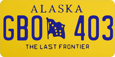 AK license plate GBO403