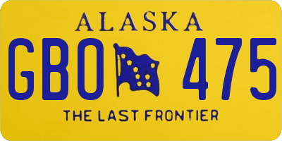 AK license plate GBO475