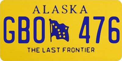 AK license plate GBO476
