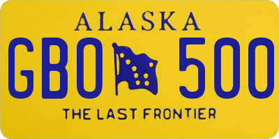 AK license plate GBO500