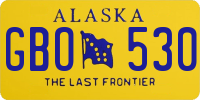 AK license plate GBO530