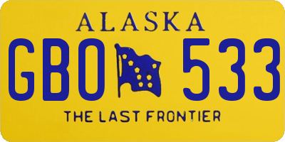 AK license plate GBO533