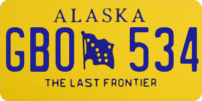 AK license plate GBO534