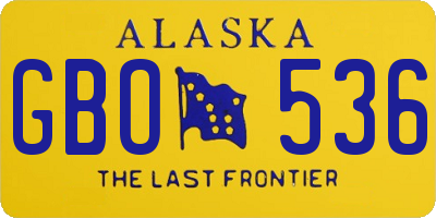 AK license plate GBO536
