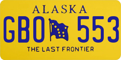 AK license plate GBO553