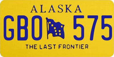 AK license plate GBO575