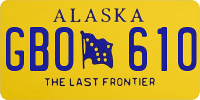 AK license plate GBO610