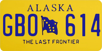 AK license plate GBO614