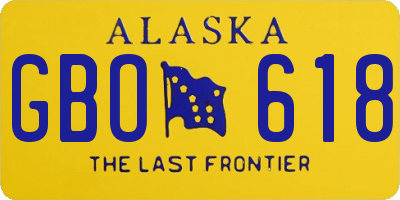 AK license plate GBO618