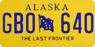 AK license plate GBO640