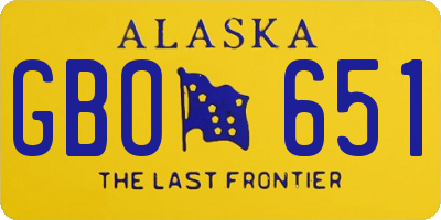 AK license plate GBO651