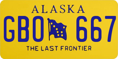 AK license plate GBO667