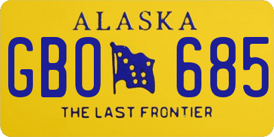 AK license plate GBO685