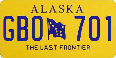 AK license plate GBO701