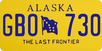 AK license plate GBO730